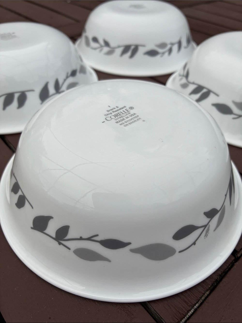 Corelle Misty Leaves Cereal Bowls Set of 4
